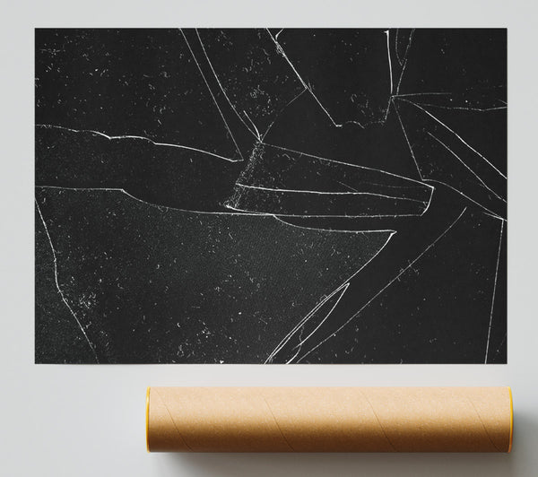Black Fractured Lines Poster