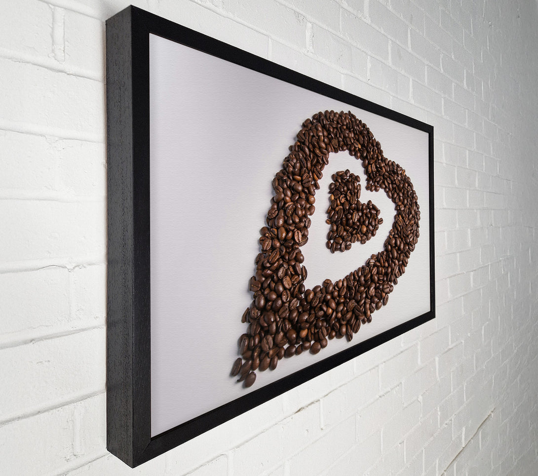  A Canvas Print of Brown Coffee Hearts Canvas Print