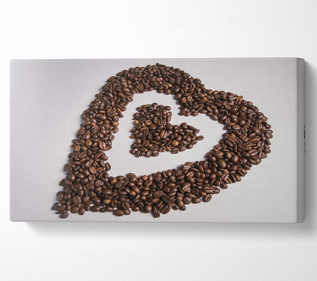  A Canvas Print of Brown Coffee Hearts Canvas Print