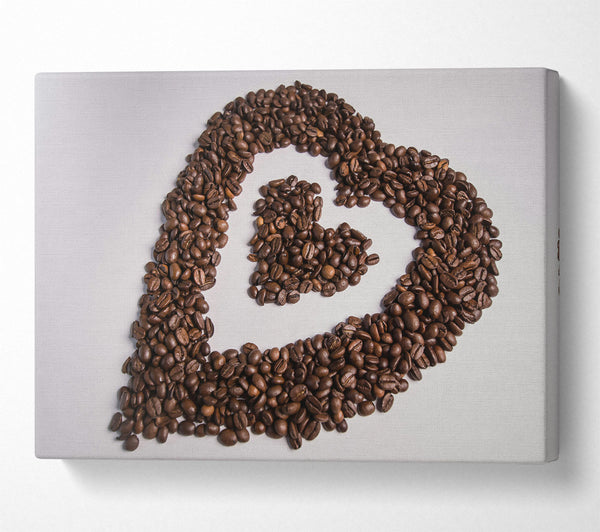  A Canvas Print of Brown Coffee Hearts Canvas Print