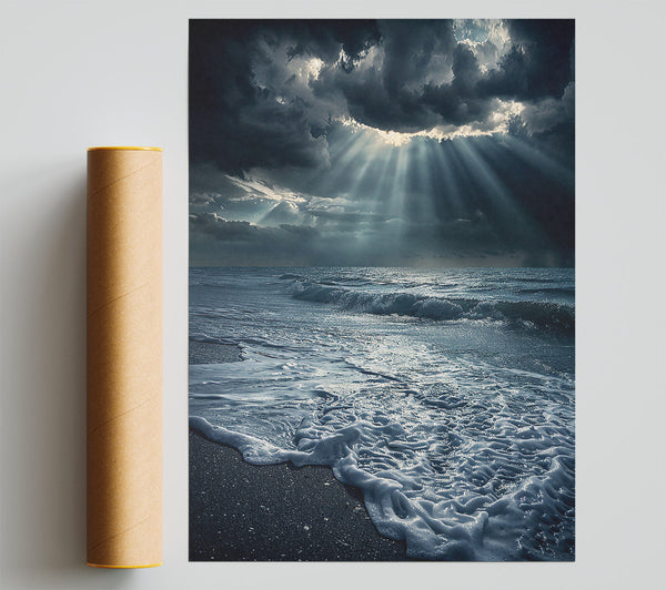 Blue Light Through Clouds Print