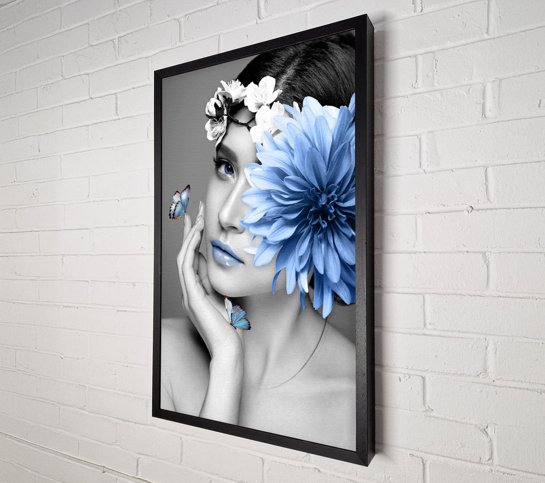  A Canvas Print of Blue Flower Woman Canvas Wall Art