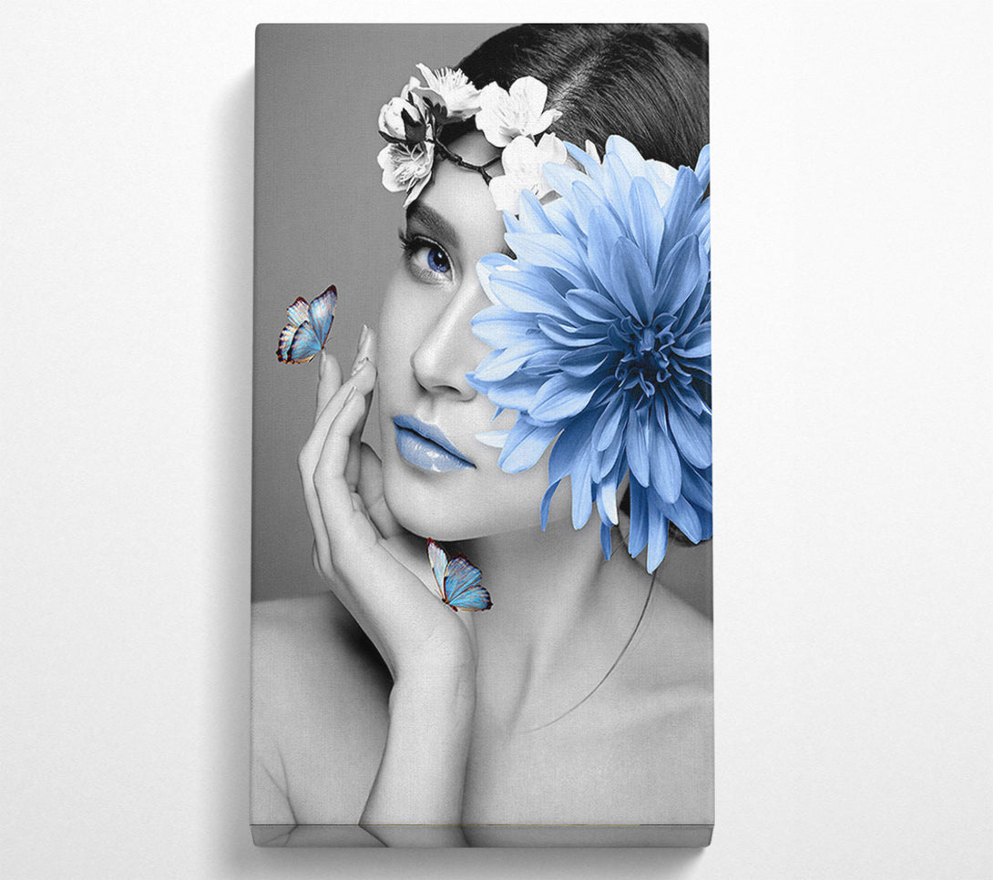  A Canvas Print of Blue Flower Woman Canvas Wall Art