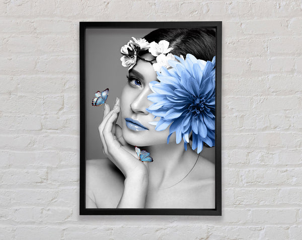 Blue Flower Woman Framed Print