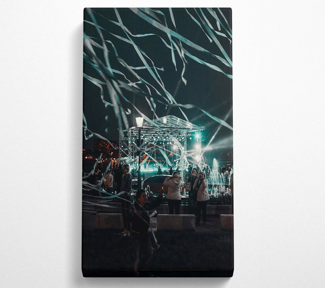  A Canvas Print of Teal Night Celebration Canvas Wall Art