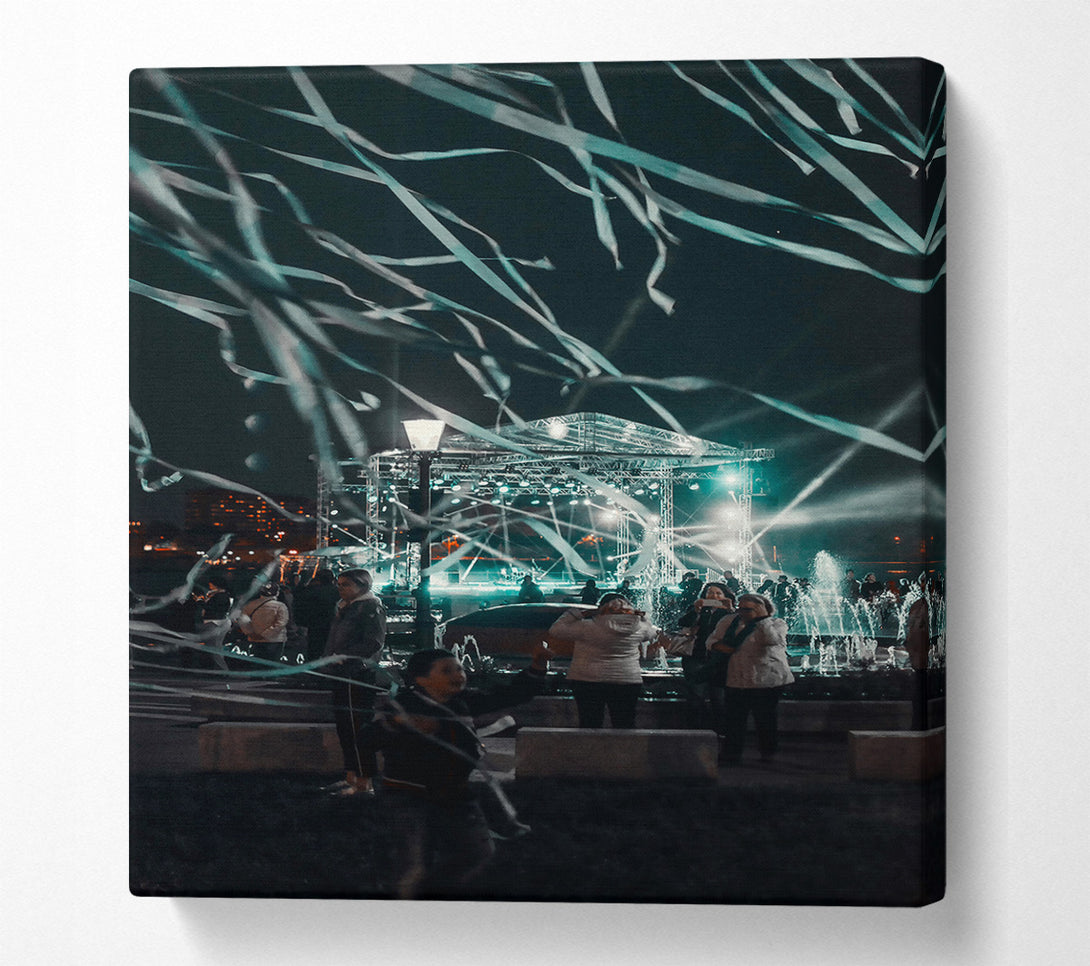  A Canvas Print of Teal Night Celebration Canvas Wall Art