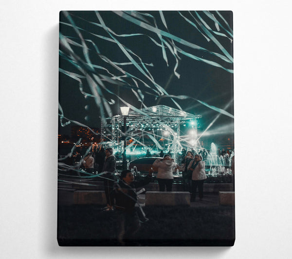  A Canvas Print of Teal Night Celebration Canvas Wall Art