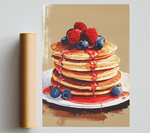 Red Berry Pancakes Print