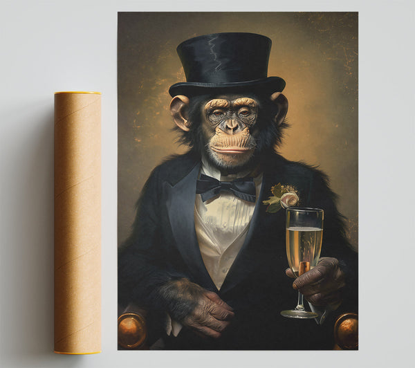 Golden Champagne Toast Poster