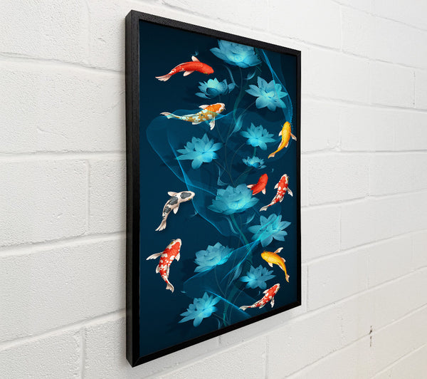Blue Flowers And Fish