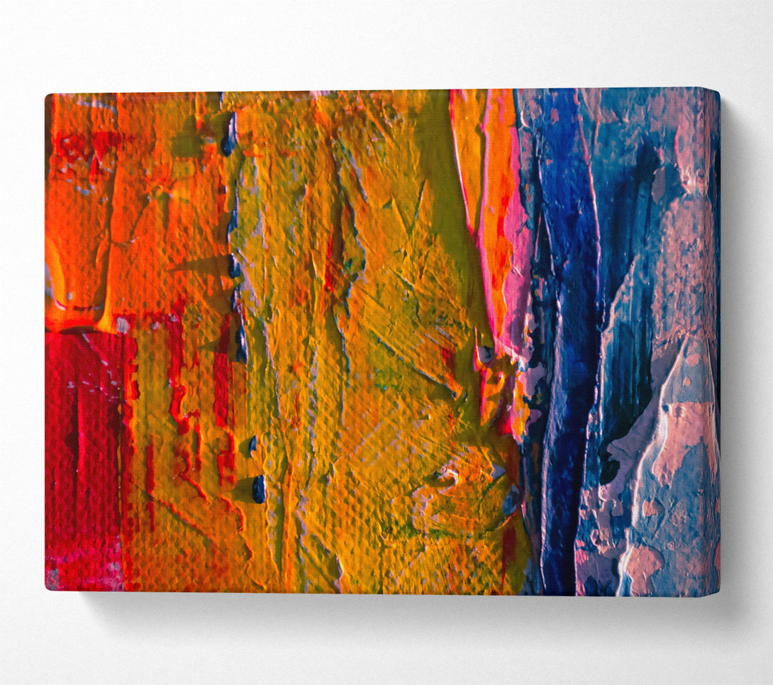  A Canvas Print of Golden Abstract Strokes Canvas Art