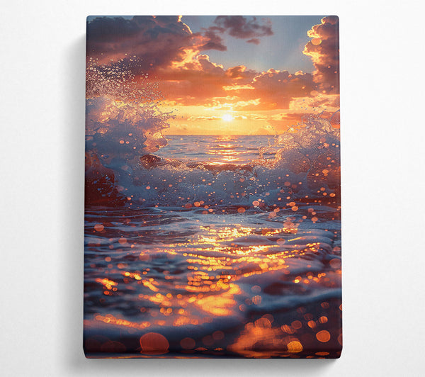  A Canvas Print of Golden Sunset Surge Canvas Wall Art