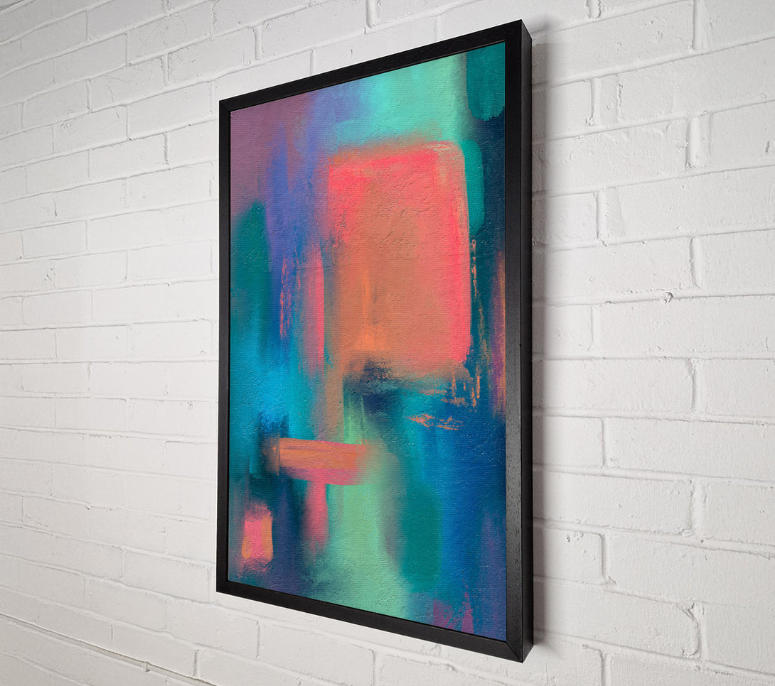  A Canvas Print of Coral Abstract Strokes Canvas Wall Art