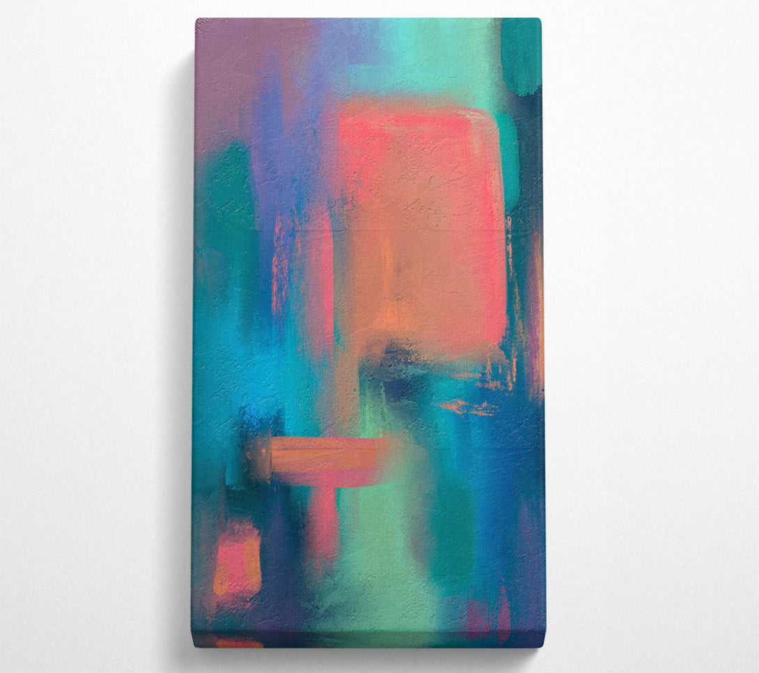  A Canvas Print of Coral Abstract Strokes Canvas Wall Art