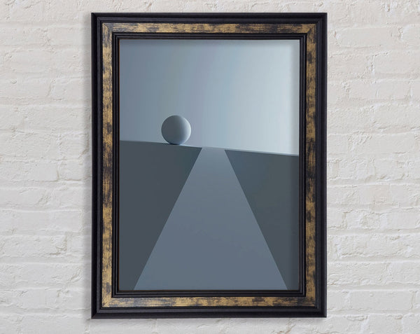 Blue Grey Ball Framed Print