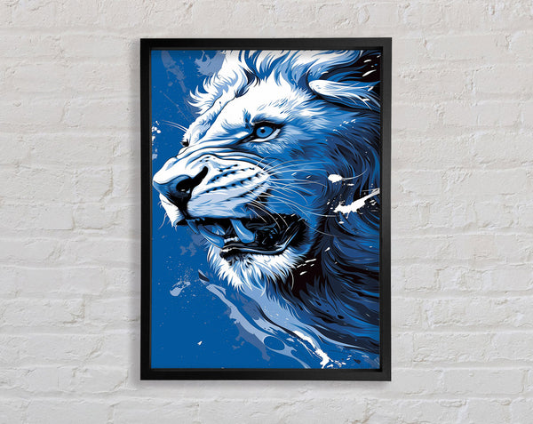 Blue Lion Graffiti Framed Print
