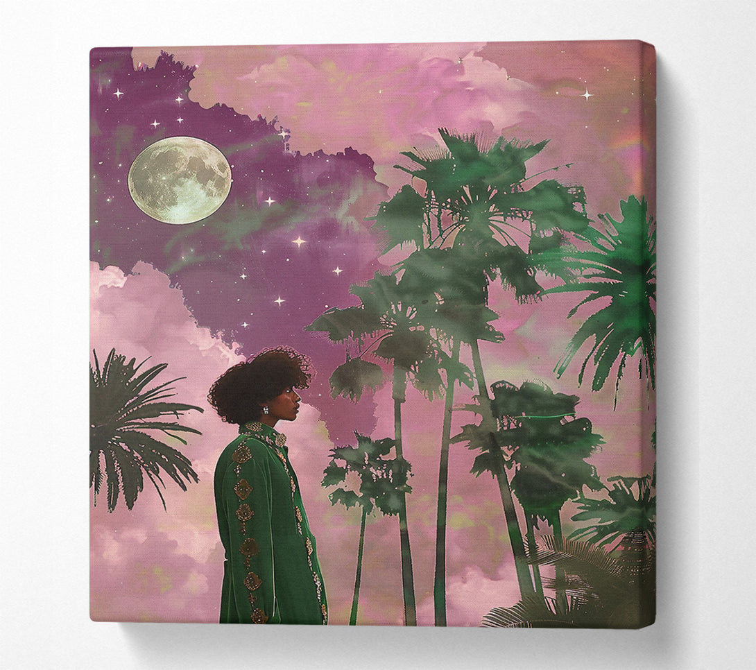  A Canvas Print of Emerald Night Sky Canvas Art