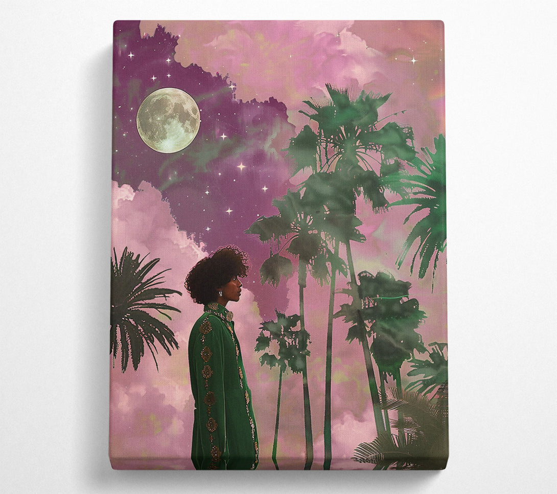  A Canvas Print of Emerald Night Sky Canvas Art