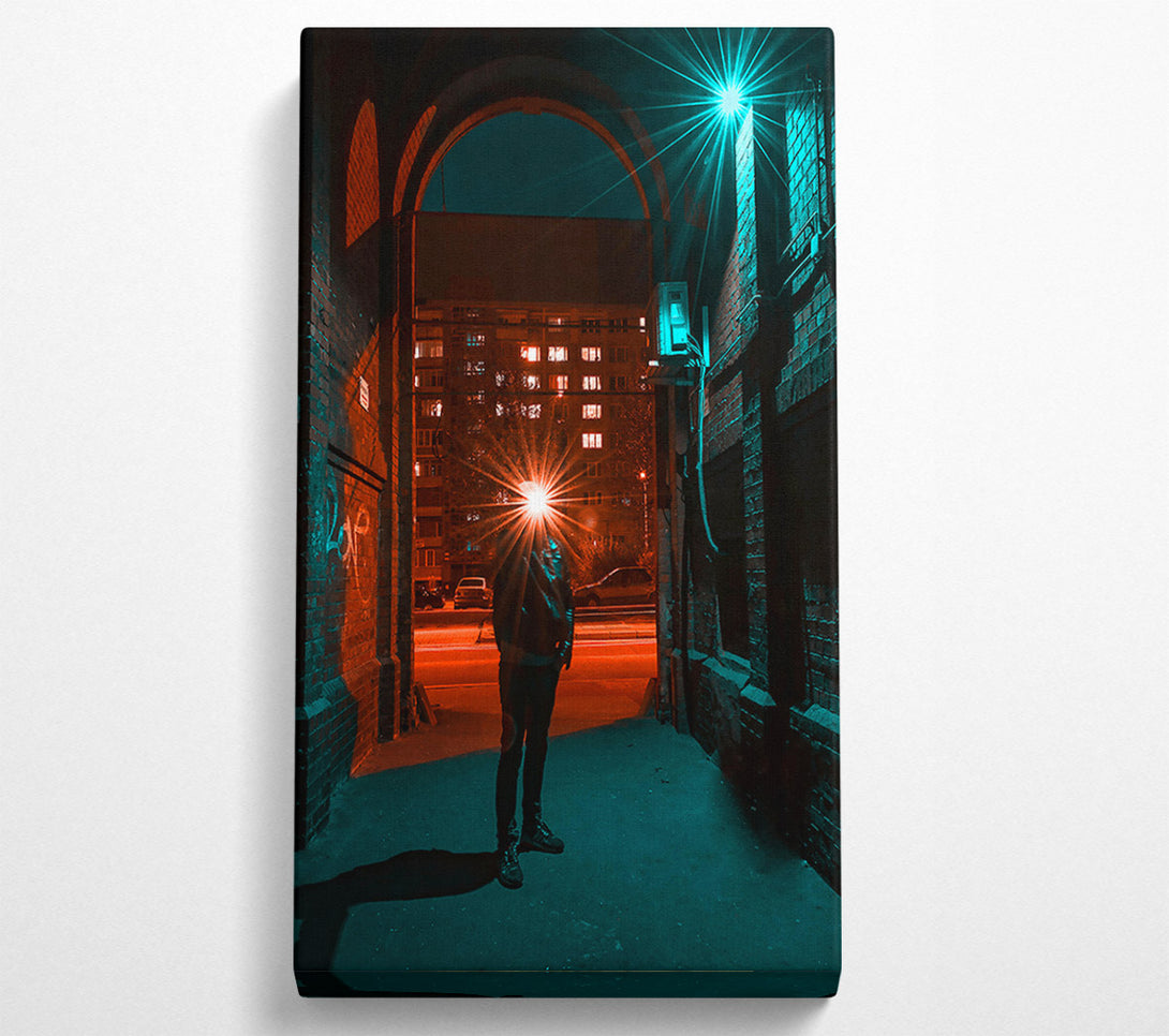  A Canvas Print of Red Light Silhouette Canvas Art