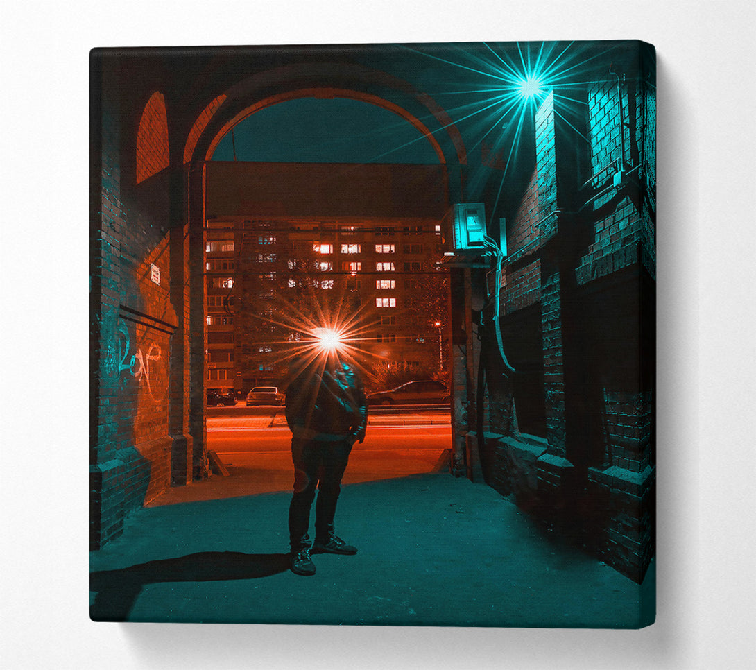  A Canvas Print of Red Light Silhouette Canvas Art