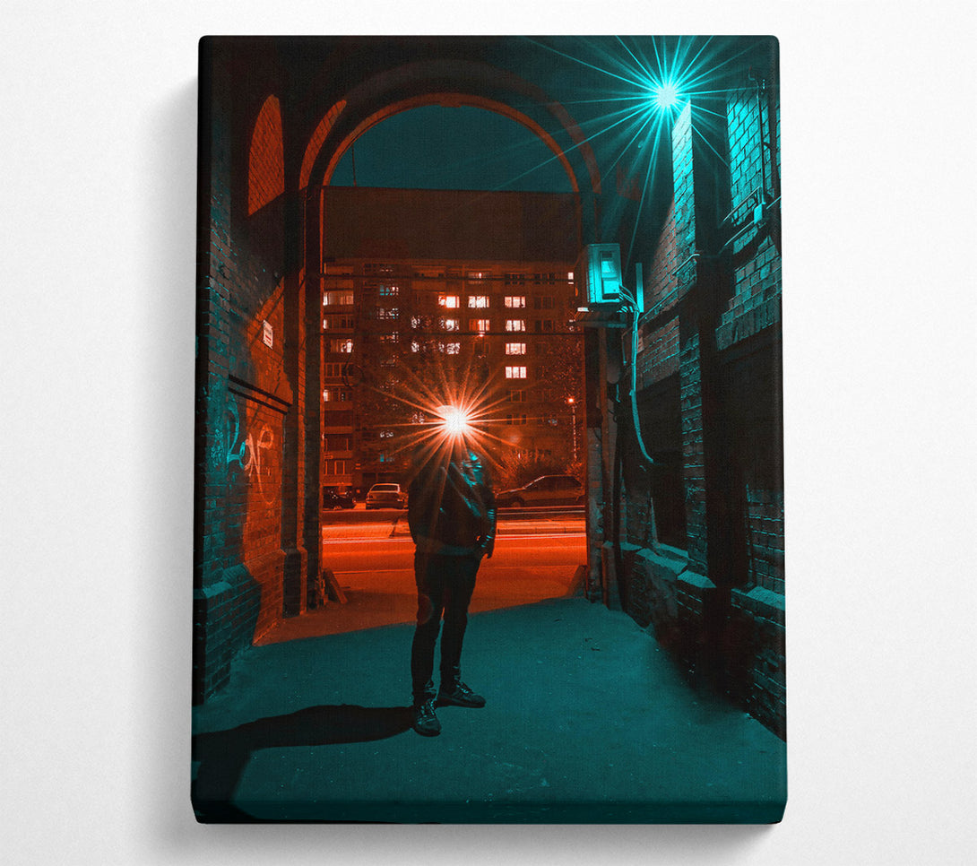  A Canvas Print of Red Light Silhouette Canvas Art