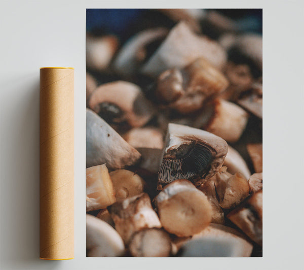 Brown Mushroom Pile Print