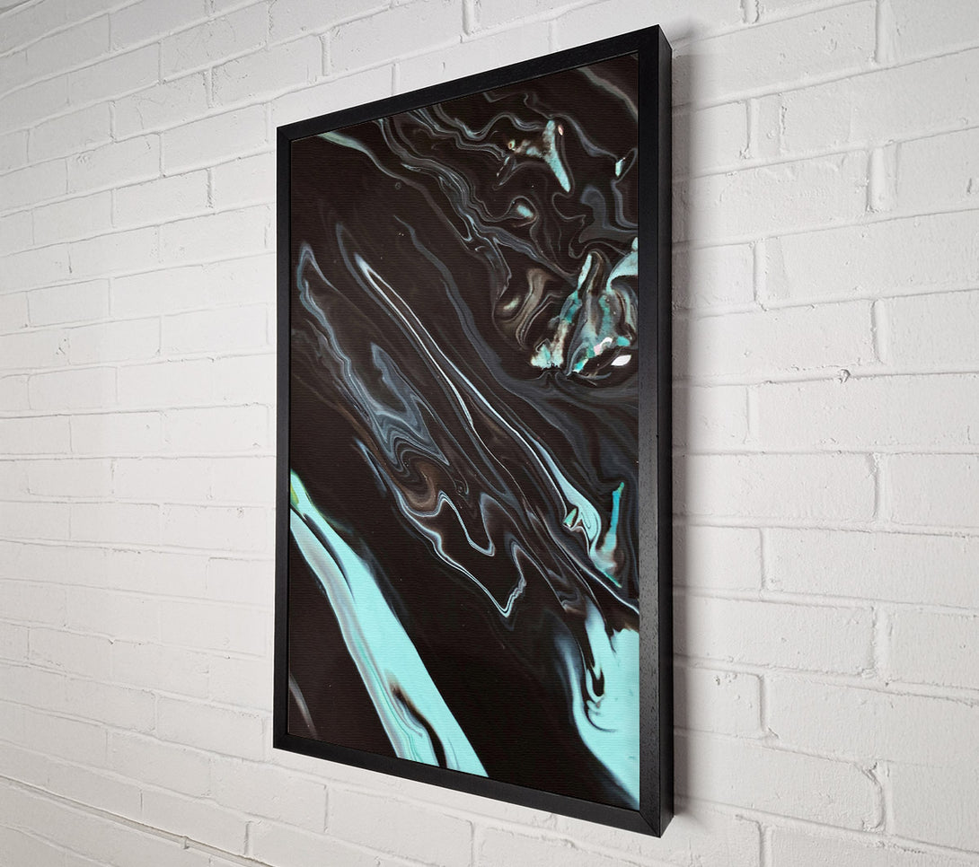  A Canvas Print of Black And Teal Flow Canvas Print