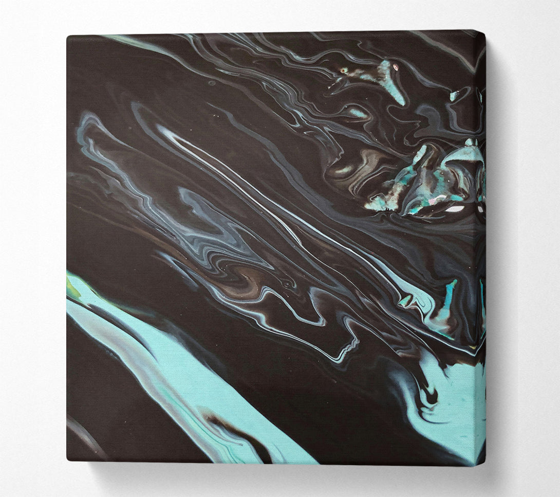  A Canvas Print of Black And Teal Flow Canvas Print