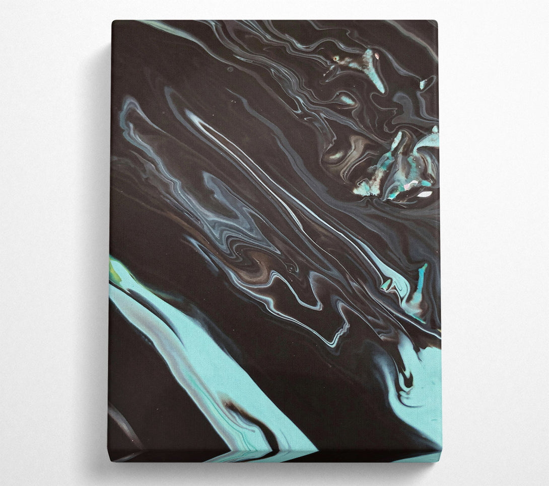  A Canvas Print of Black And Teal Flow Canvas Print