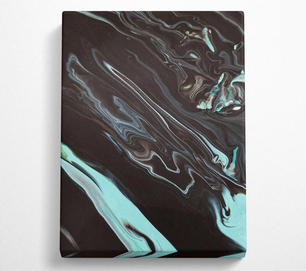  A Canvas Print of Black And Teal Flow Canvas Print