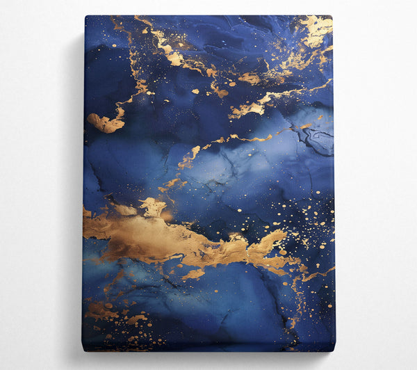  A Canvas Print of Azure Gold Swirls Canvas Art