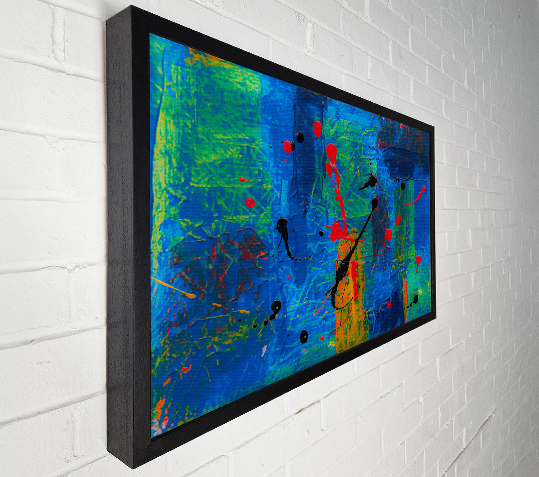  A Canvas Print of Blue Abstract Splattering Canvas Print