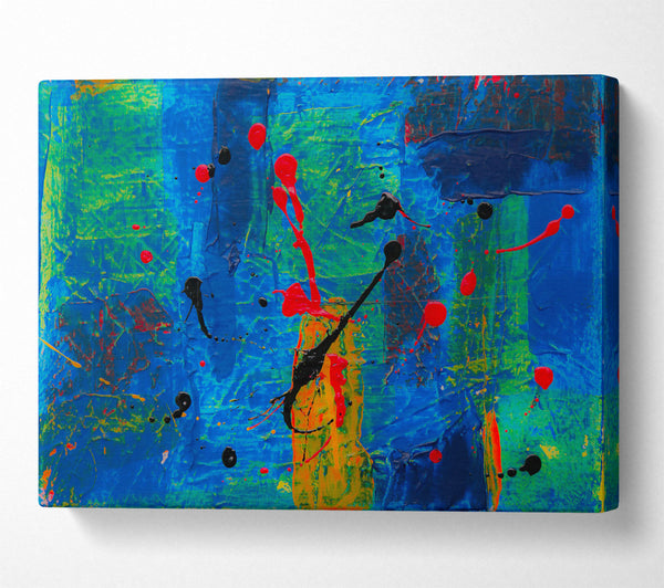  A Canvas Print of Blue Abstract Splattering Canvas Print