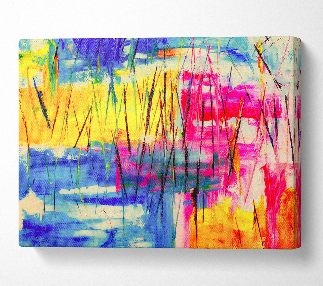  A Canvas Print of Blue Abstract Lines Canvas Art