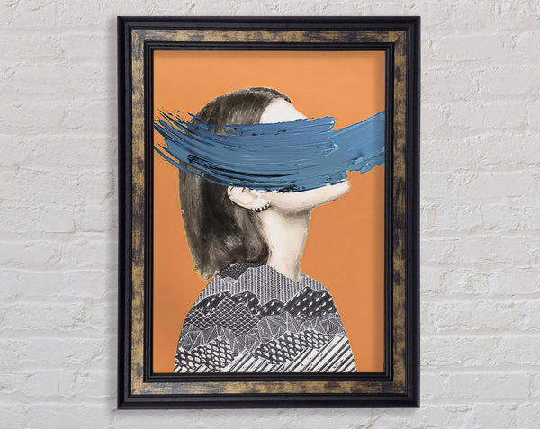 Blue Paint Face Framed Print