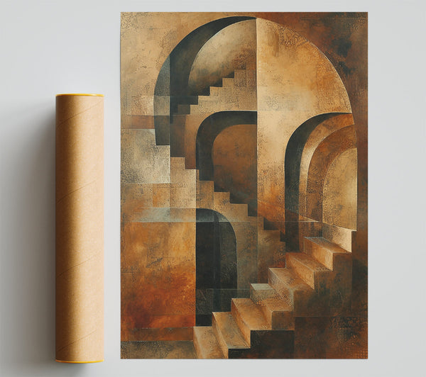 Terracotta Stairway Ascent Print
