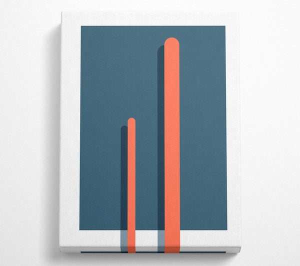 Blue Rectangle With Orange Lines