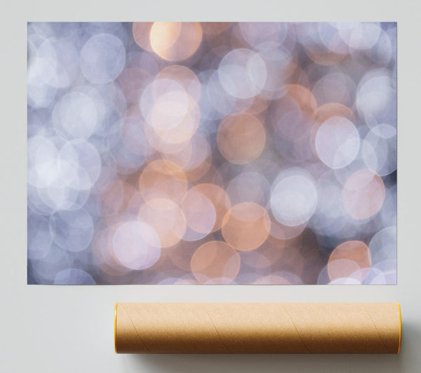 Pale Blue Bokeh Poster