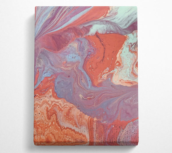  A Canvas Print of Coral And Lavender Swirls Canvas Print