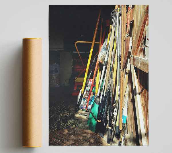 Yellow Tools And Wood Poster