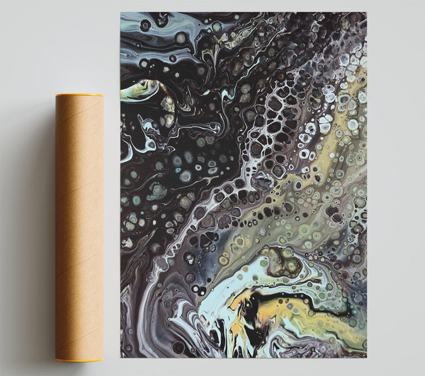 Black Swirling Dreamscape Poster