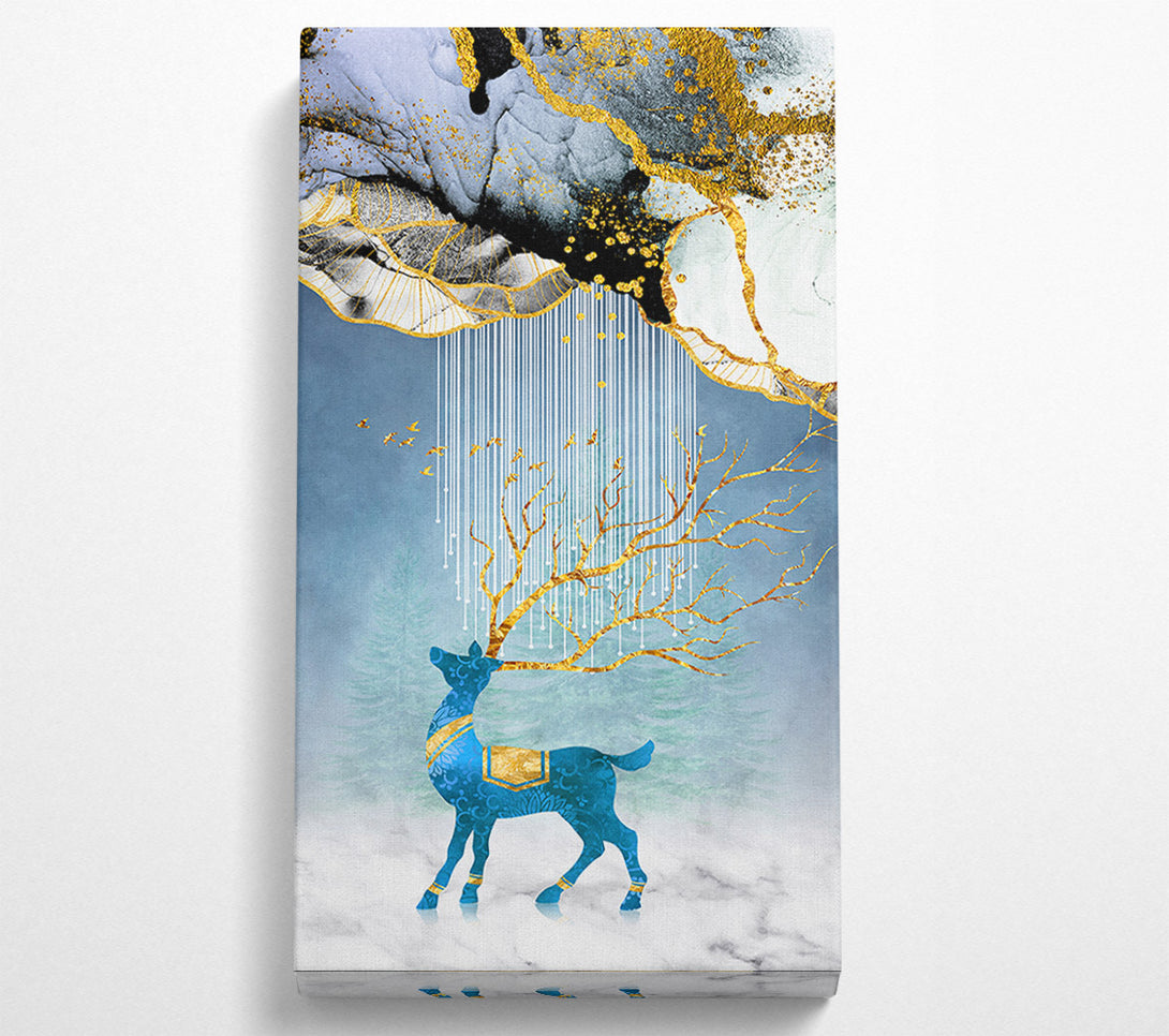  A Canvas Print of Blue Reindeer Canvas Wall Art