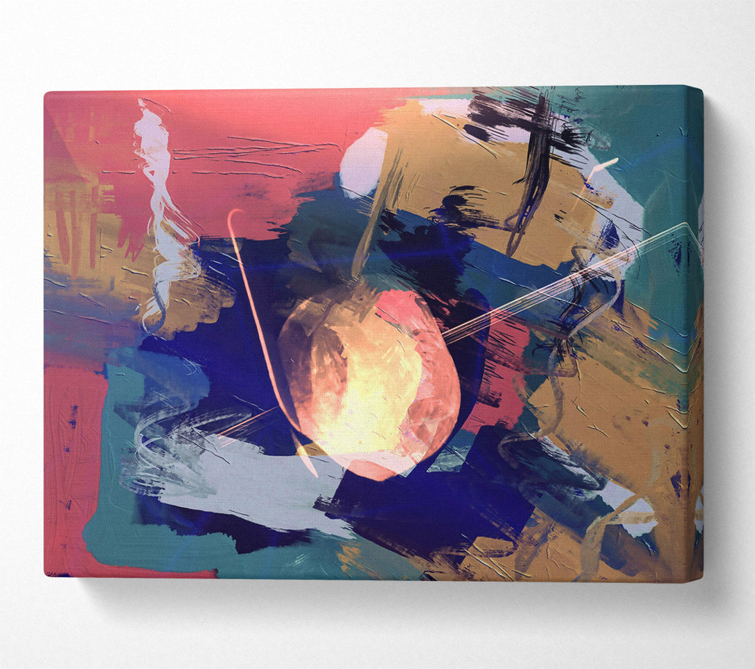 A Canvas Print of Golden Abstract Strokes Canvas Art