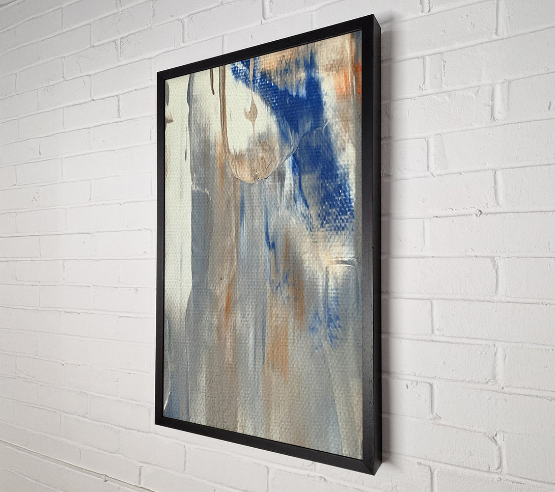  A Canvas Print of Blue And Tan Abstract Canvas Wall Art