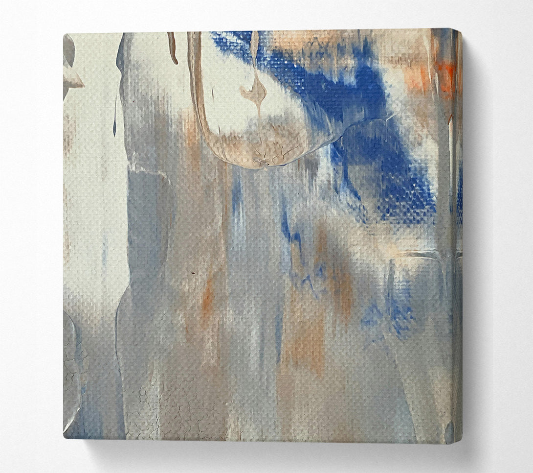  A Canvas Print of Blue And Tan Abstract Canvas Wall Art