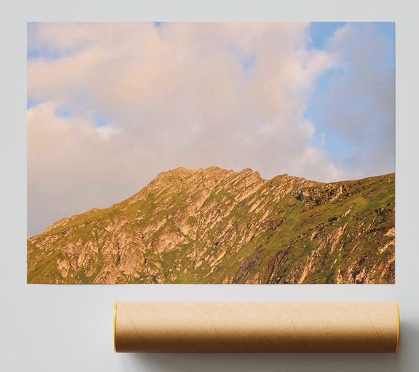 Golden Mountain Skyline Giclee Print