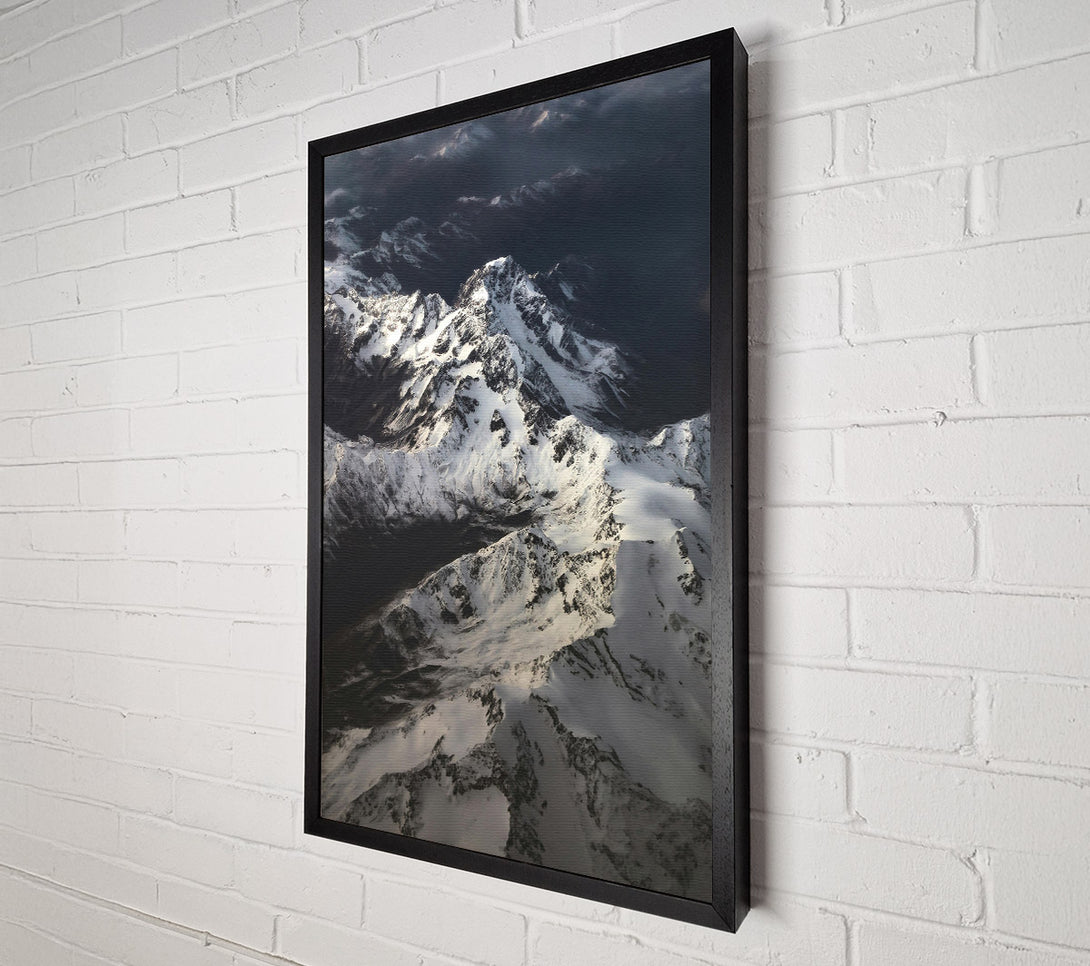  A Canvas Print of White Peaks Above Grey Canvas Wall Art