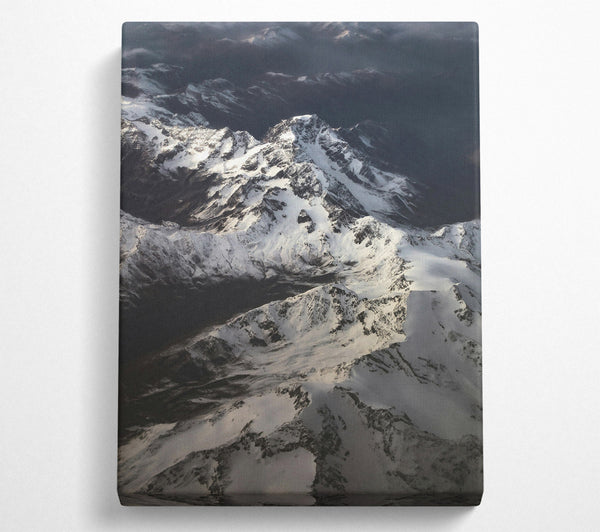  A Canvas Print of White Peaks Above Grey Canvas Wall Art