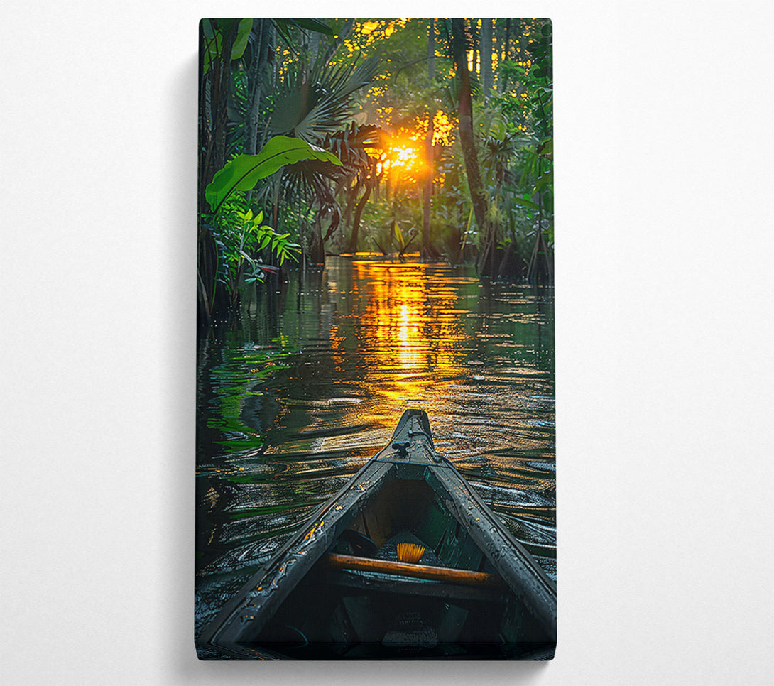  A Canvas Print of Golden Jungle River Canvas Wall Art