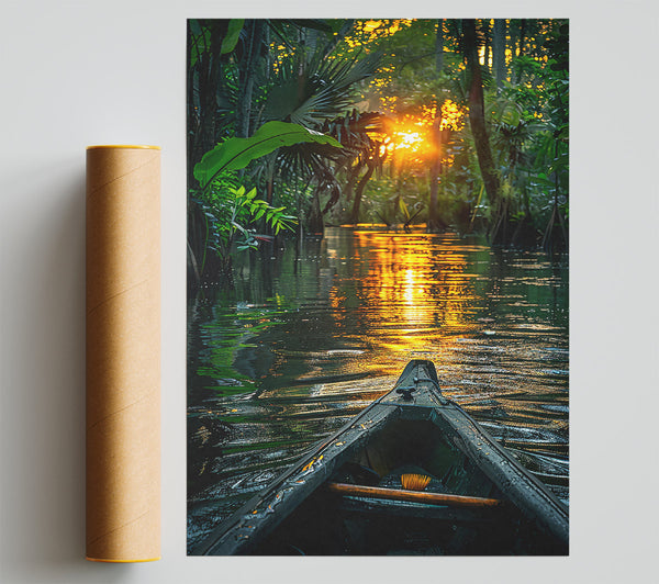Golden Jungle River Poster